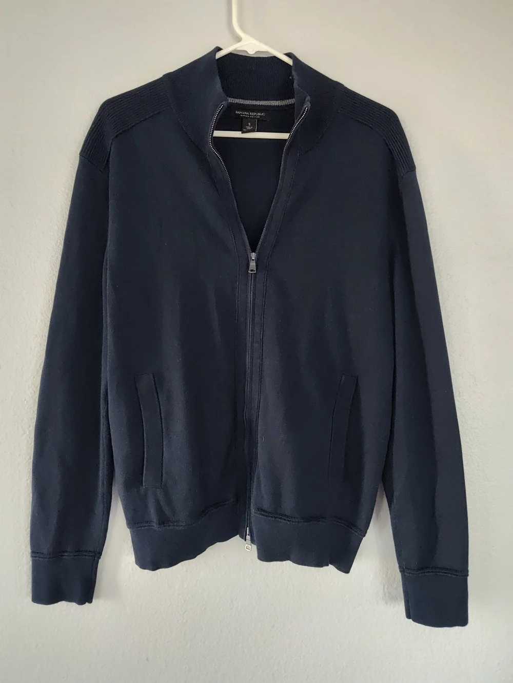 Banana Republic mens size S sweatshirt cardigan double sided zipper sweater